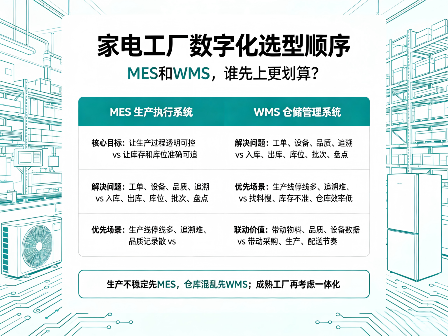 家電工廠做數字化，先上 MES 還是 WMS？