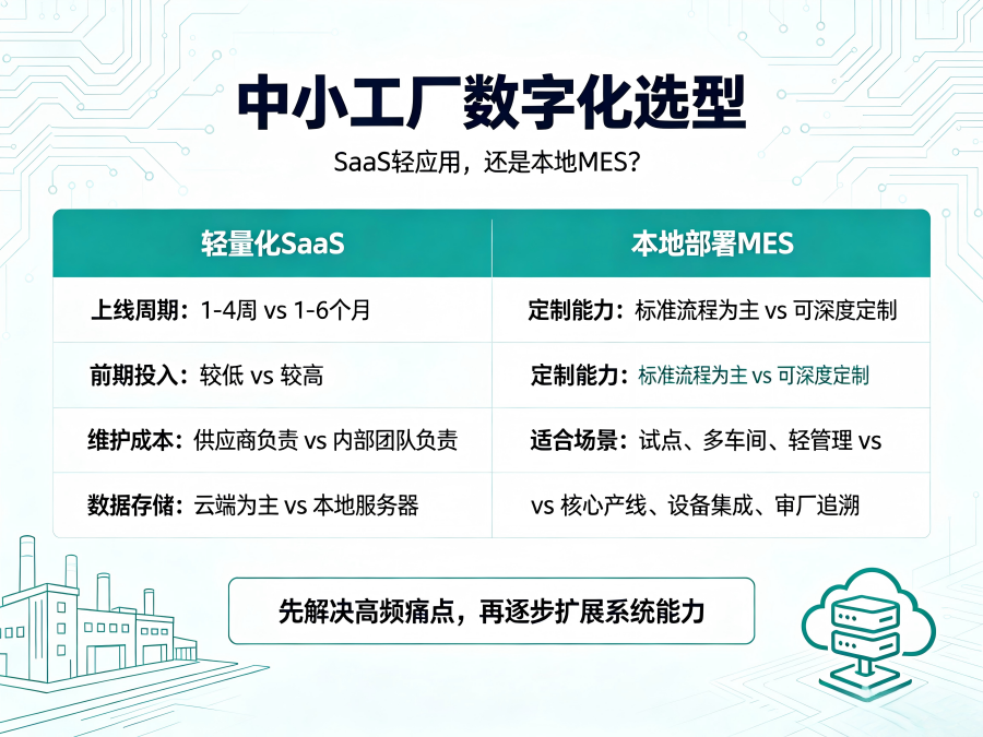 中小工廠數字化，選輕量化 SaaS 還是本地部署 MES？